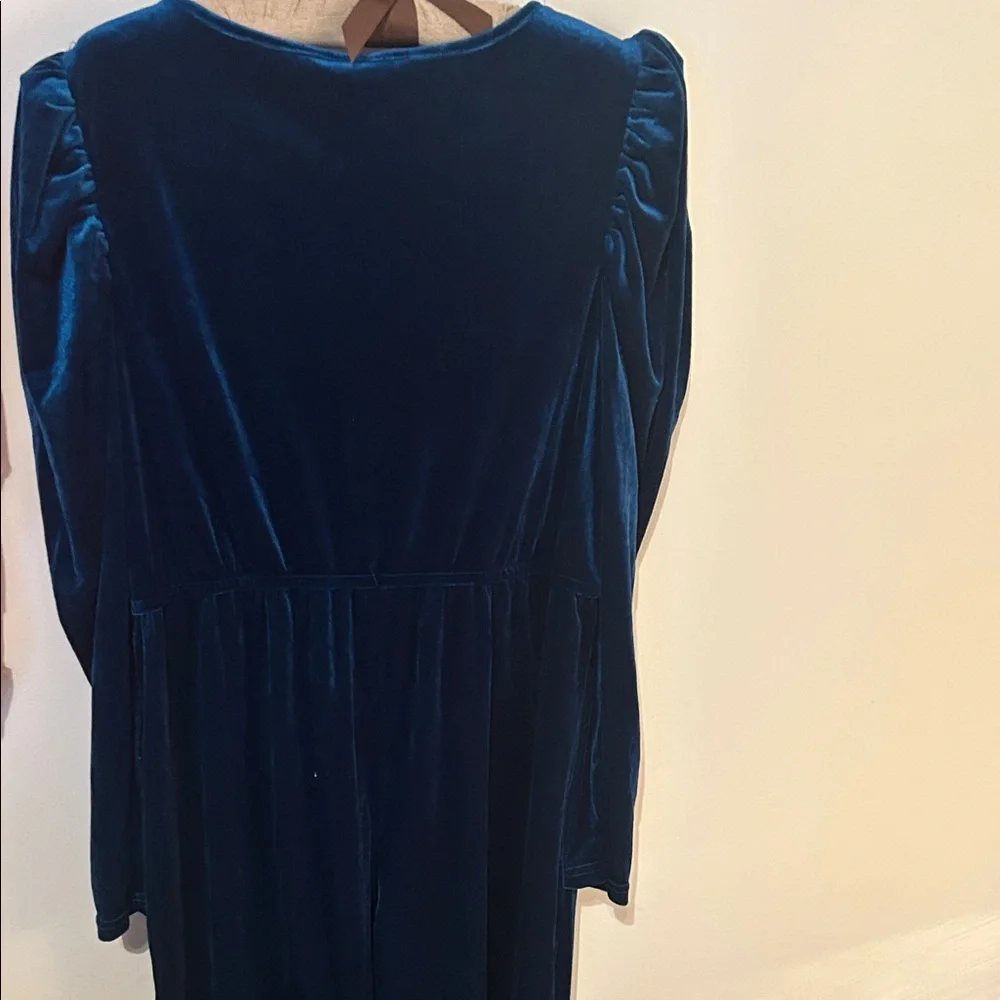 SHEIN Deep Blue Velvet Jumpsuit - Picture 5 of 8